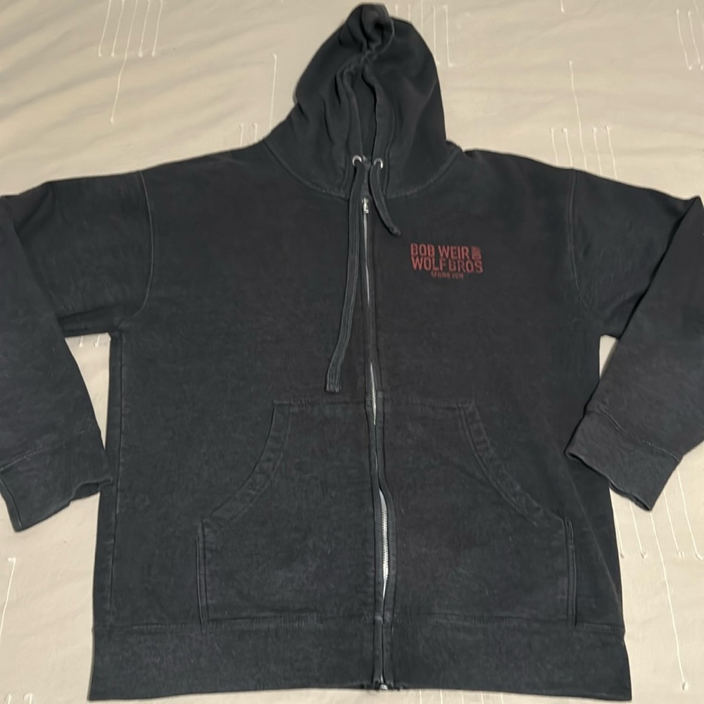 Large Bob Weir and the Wolf Bros zip up hoodie Grateful Dead